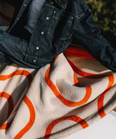 Plaid Polaire - Wavy Orange