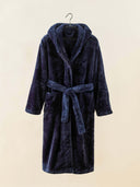 رداء حمام من صوف أزرق داكن