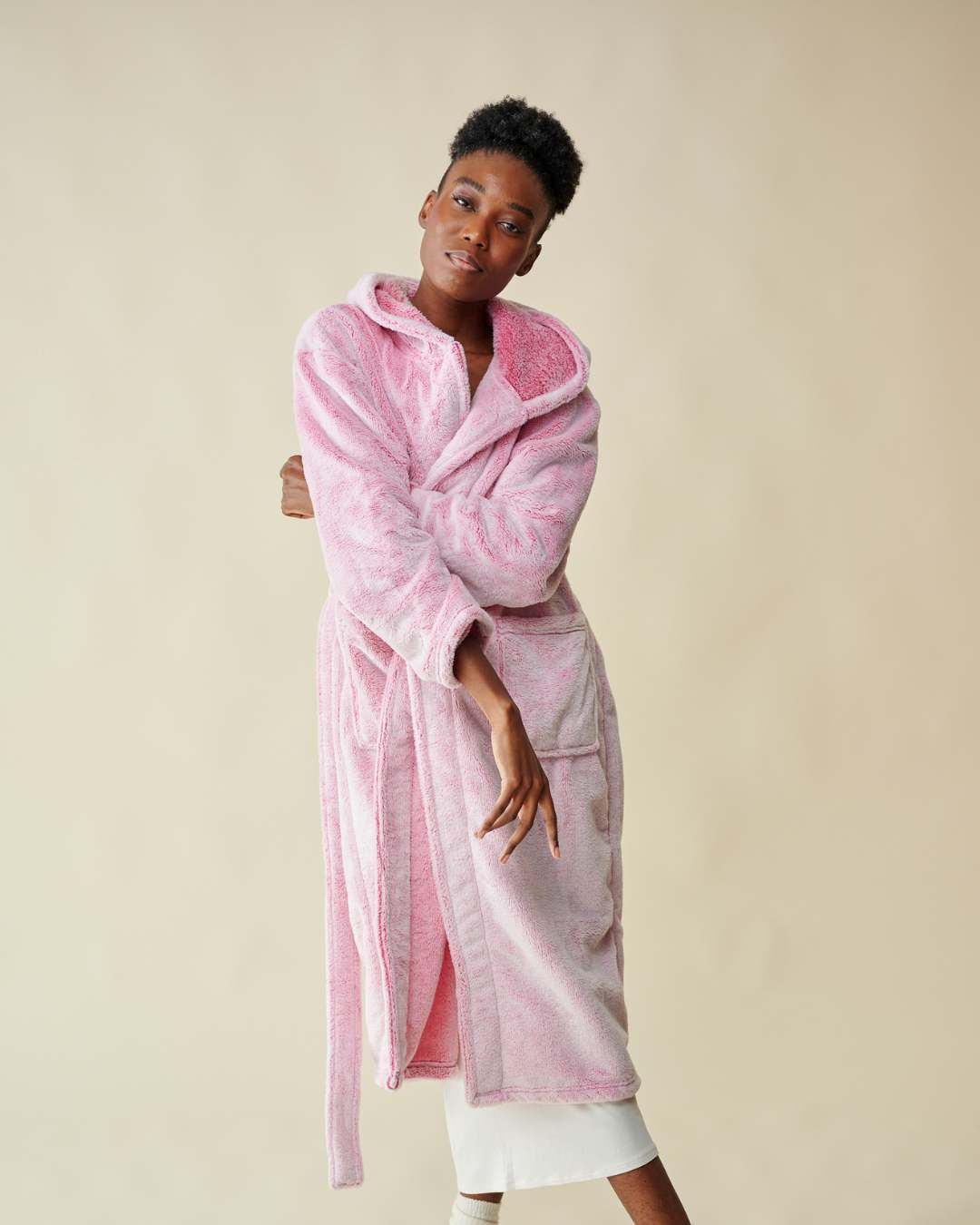 Peignoir polaire rose thumbnail 9
