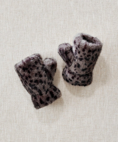 Mitaines Fourrure - Léopard Gris