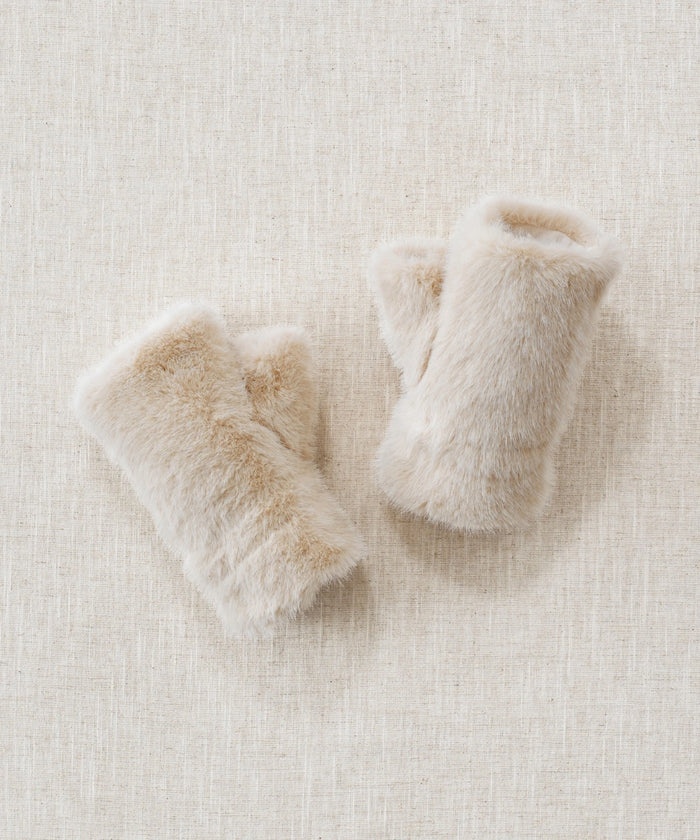 Mitaines Fourrure - Beige