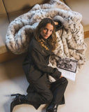 Plaid aus Kunstpelz - Schneeleopard