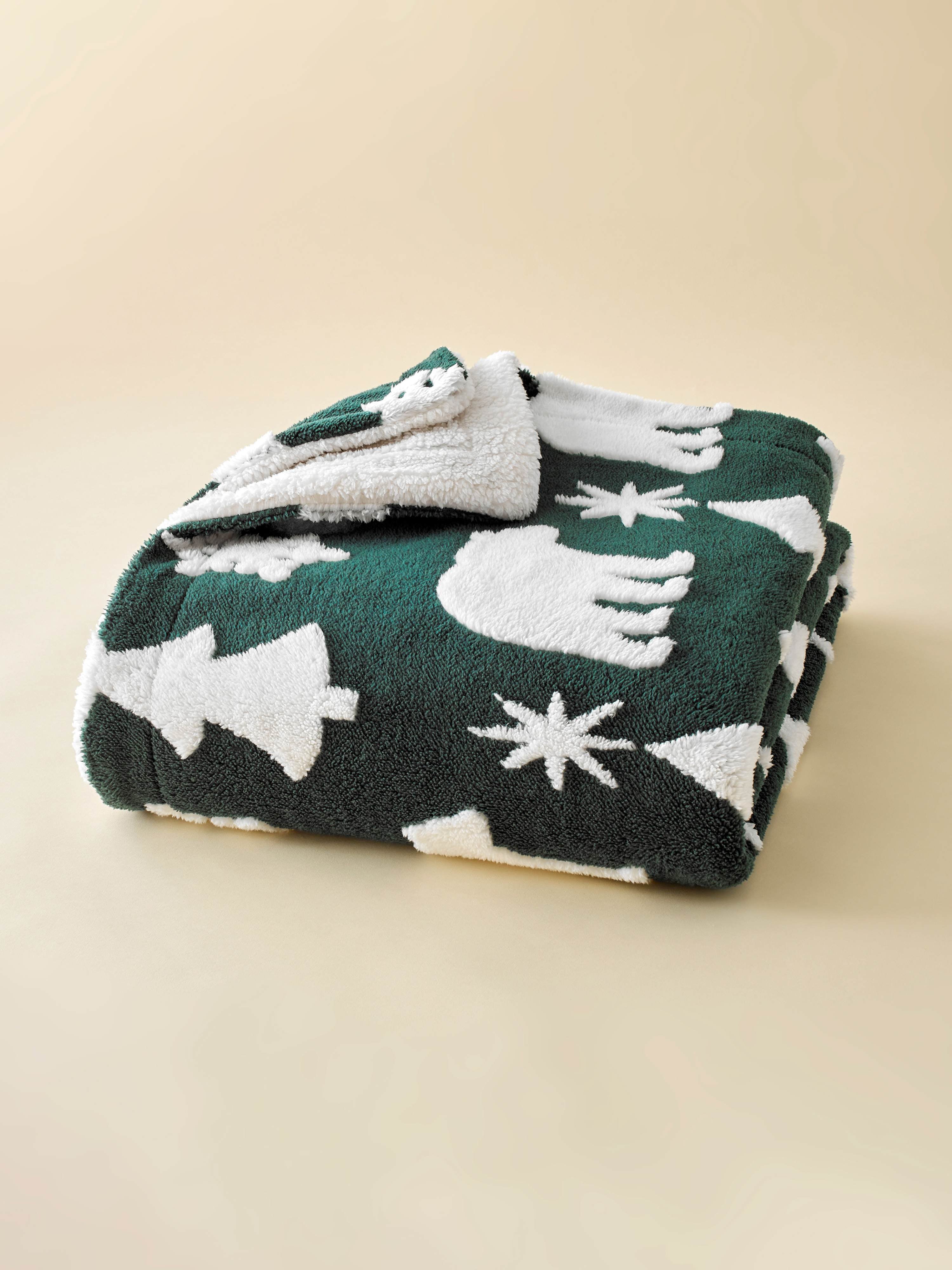 Plaid Cocoon des neiges - Vert - BRADERIE
