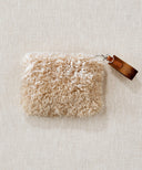 Pochette zippée Teddy beige