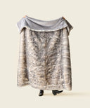 Sensation grey faux fur throw