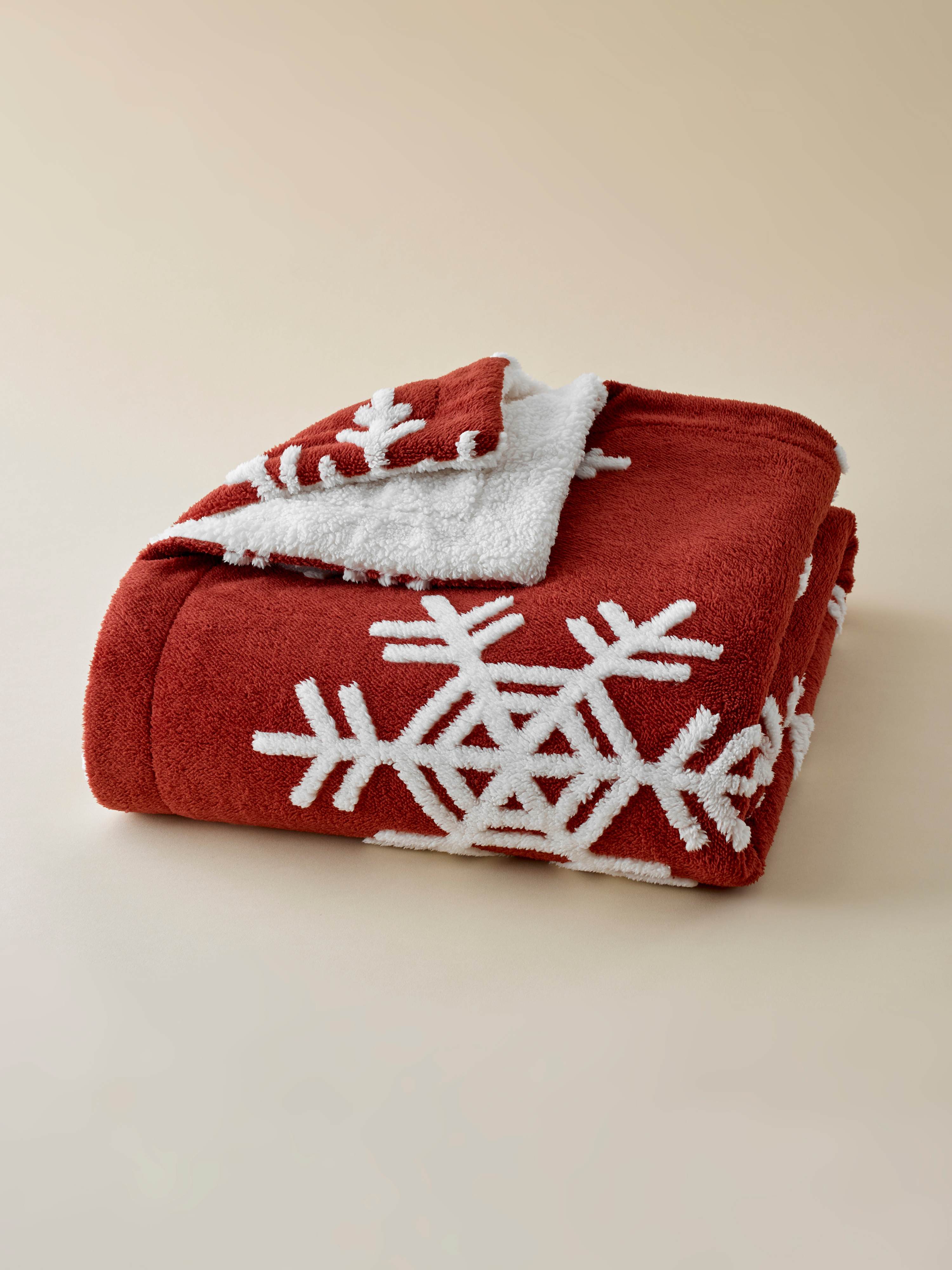 Plaid Cocoon des neiges - Rouge - BRADERIE