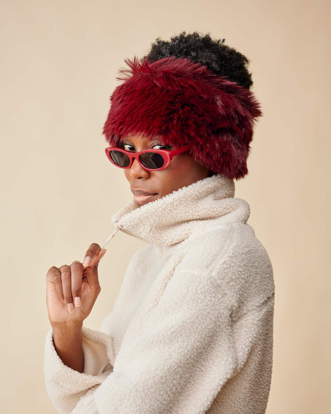 Bandeau Fourrure - Bordeaux thumbnail 1