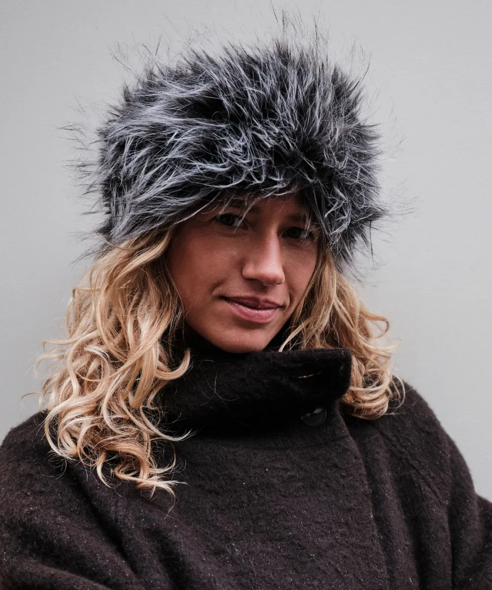 Fur headband - Léopard Gris thumbnail 3