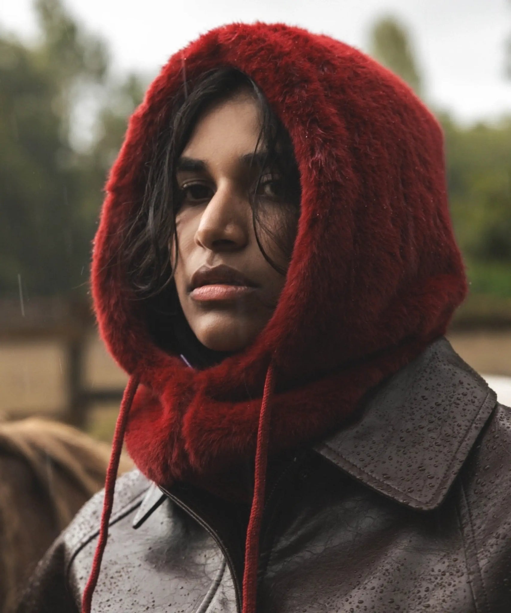 Bordeaux faux fur balaclava - The ultimate cocoon of softness