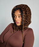 Cagoule fourrure waro léopard pour un look stylé 