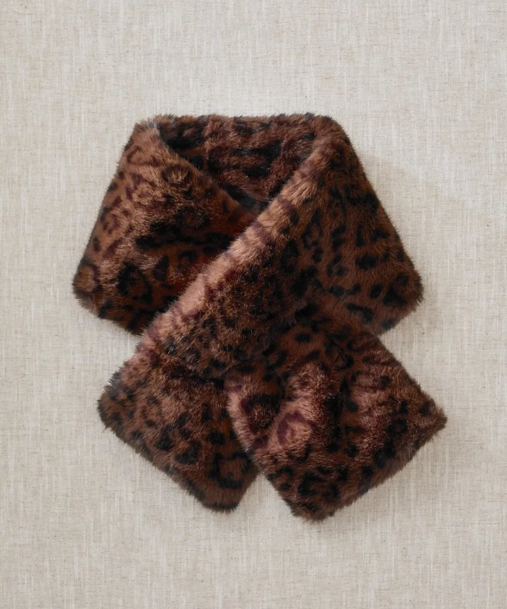 Faux fur scarf - dark leopard