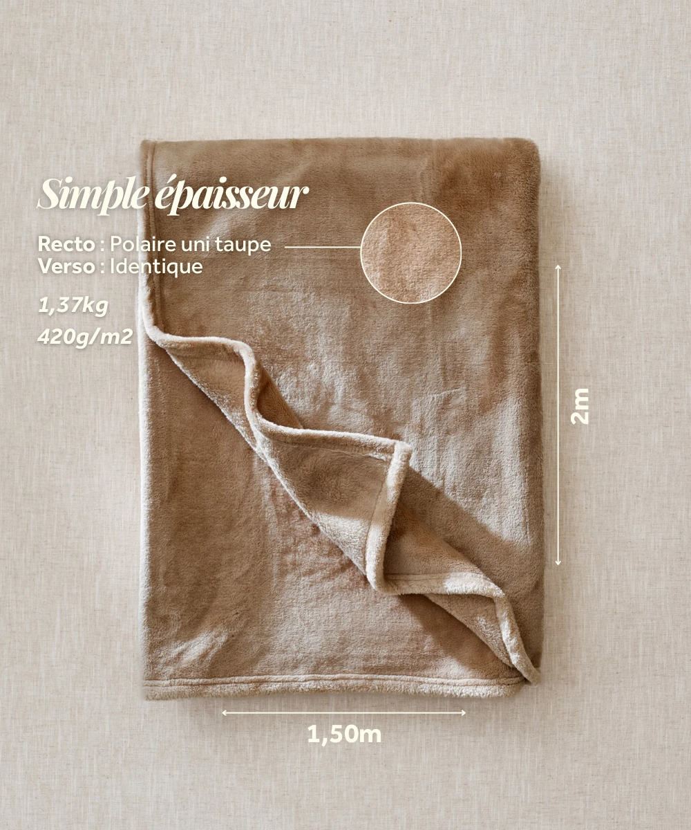 Plaid Polaire - Classique Beige thumbnail 4