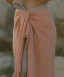 Fouta Gaze de Coton Abricot WARO – fouta décorative