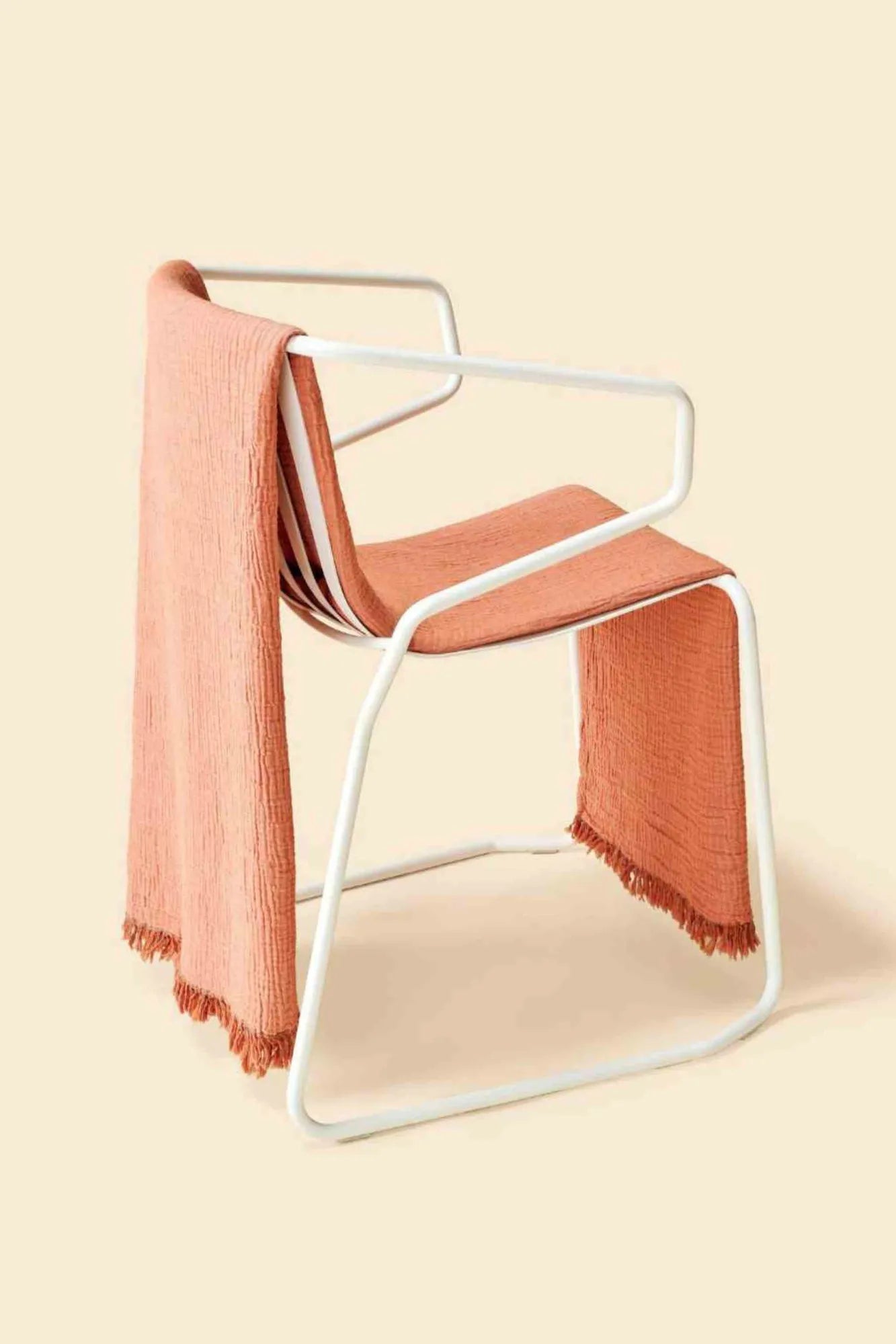 Fouta Gaze de Coton Abricot thumbnail 5