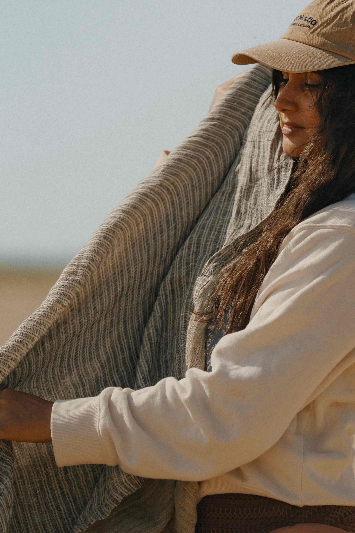 Fouta en lin Bixente Gris thumbnail 4