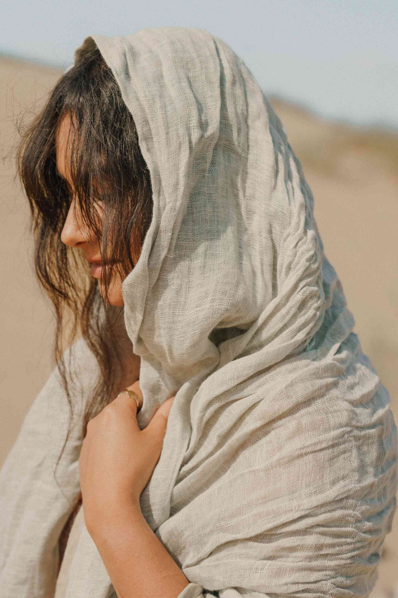 Fouta en lin Bixente Mint thumbnail 5