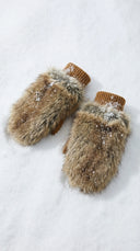 Moufles fourrures marron waro posé sur la neige