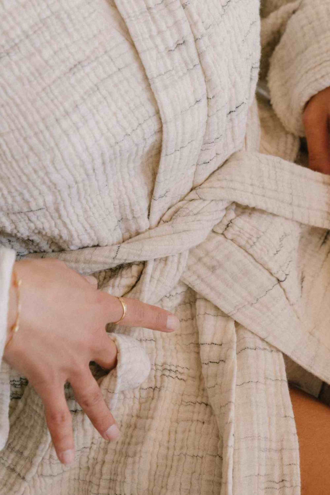 Peignoir Gaze de Coton Écru thumbnail 4