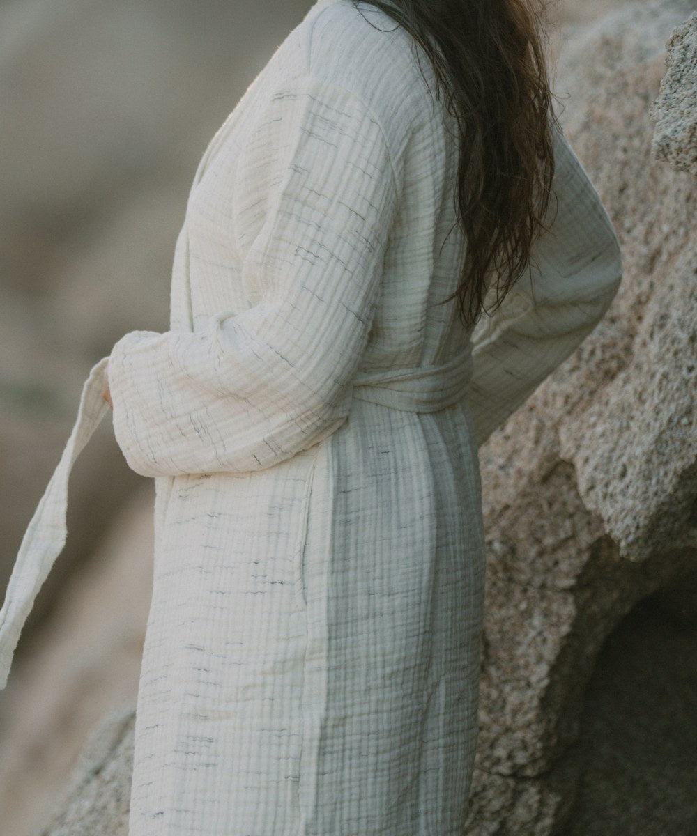 Peignoir Gaze de Coton Écru thumbnail 2