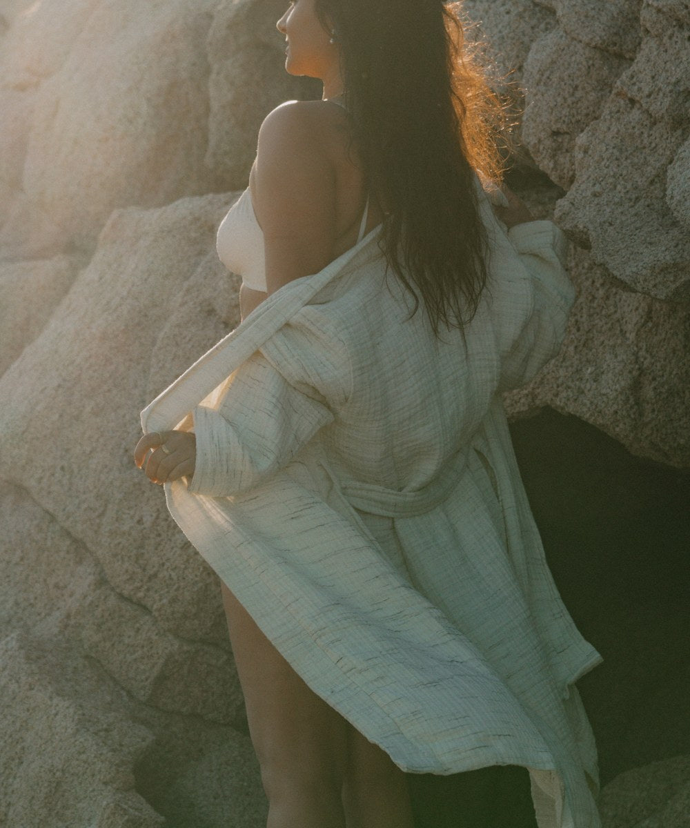 Peignoir Gaze de Coton Écru thumbnail 3