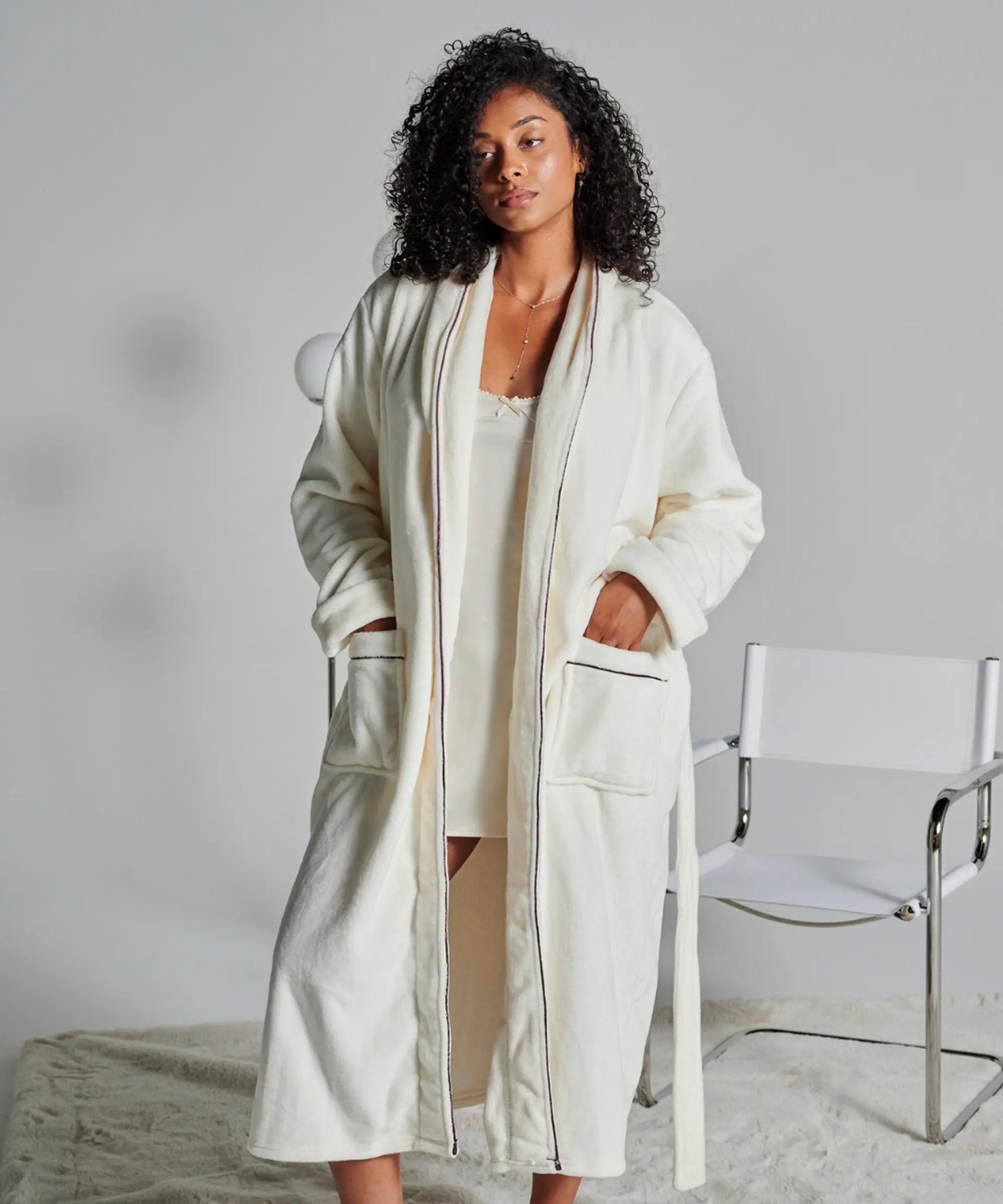 Peignoir Premium Polaire Blanc thumbnail 3