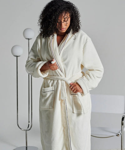 Peignoir polaire blanc WARO – peignoir blanc premium