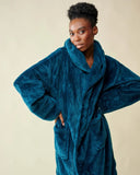 Peignoir polaire bleu canard WARO – style cocooning