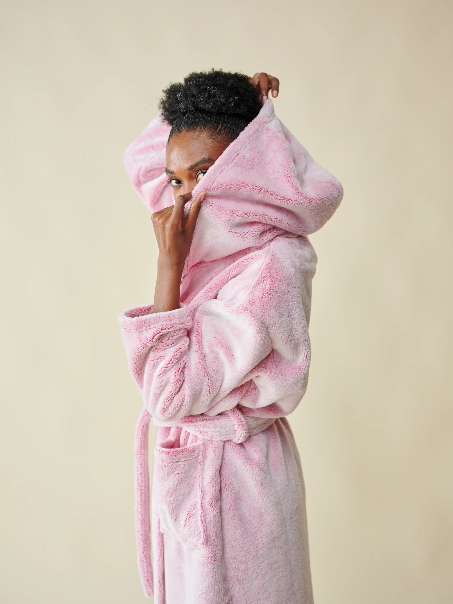 Peignoir polaire rose thumbnail 1
