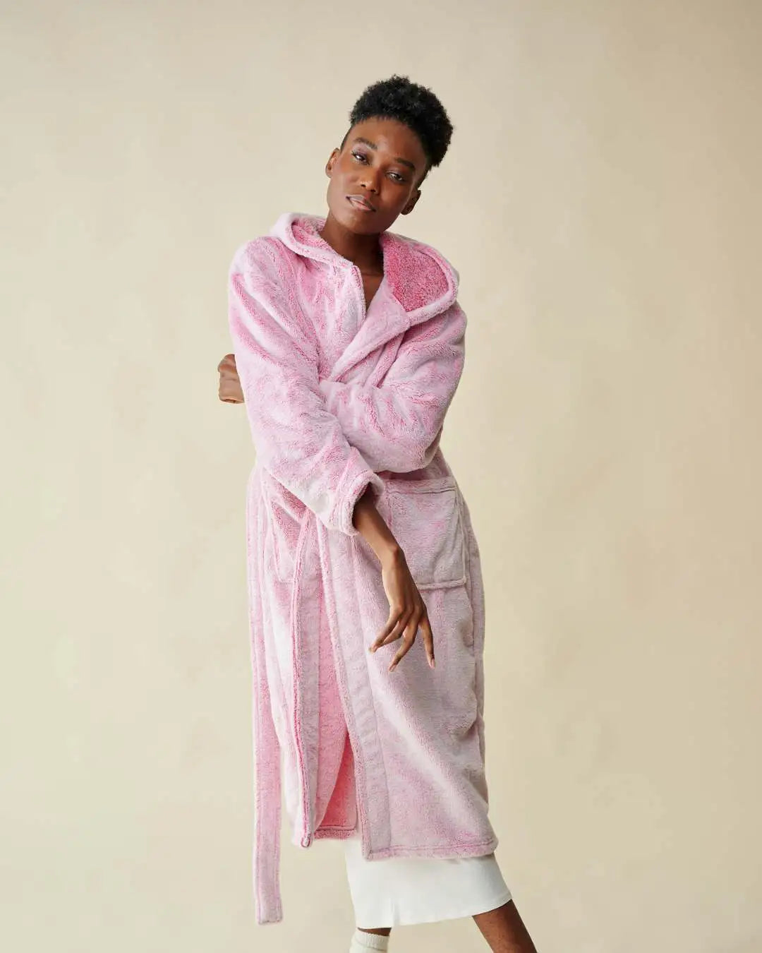 Peignoir polaire rose thumbnail 8