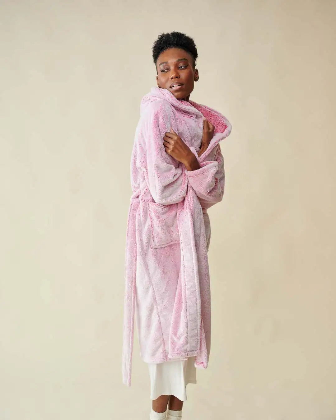 Peignoir polaire rose thumbnail 6