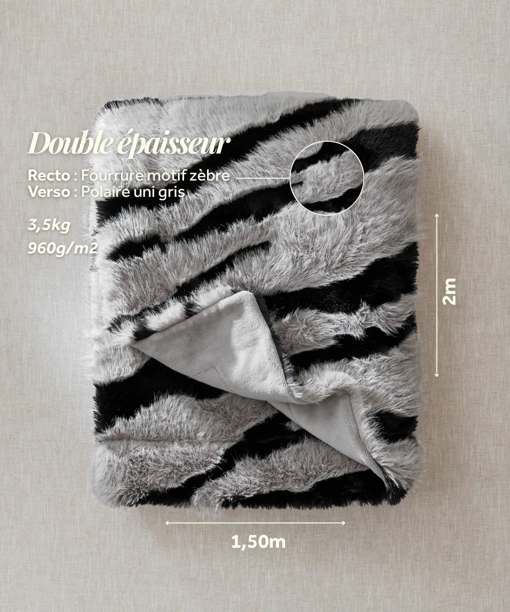 Faux fur throw - Zebra thumbnail 9