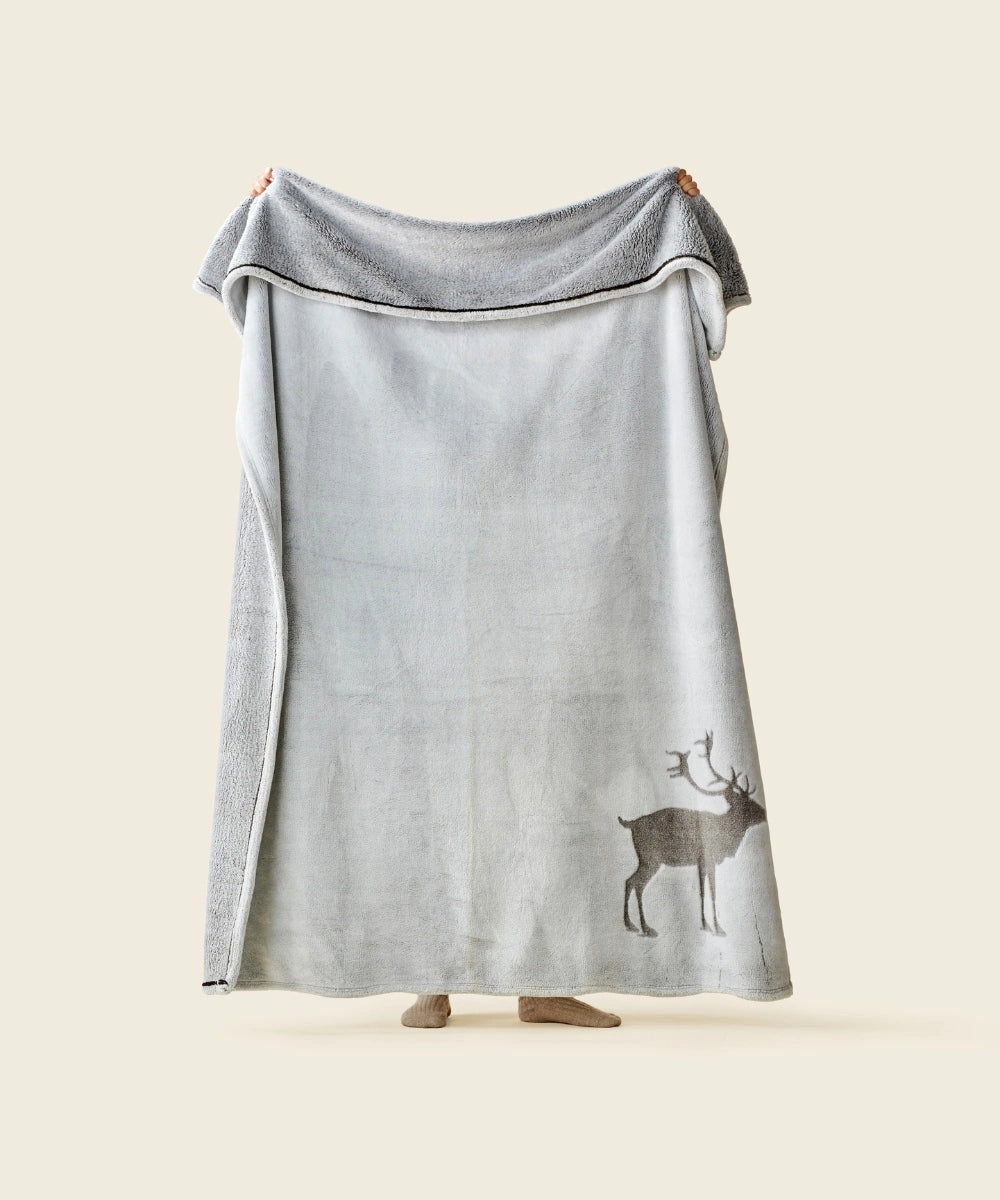 Plaid Polaire - Cerf gris thumbnail 8