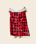Plaid polaire canadian waro tendu par une personne