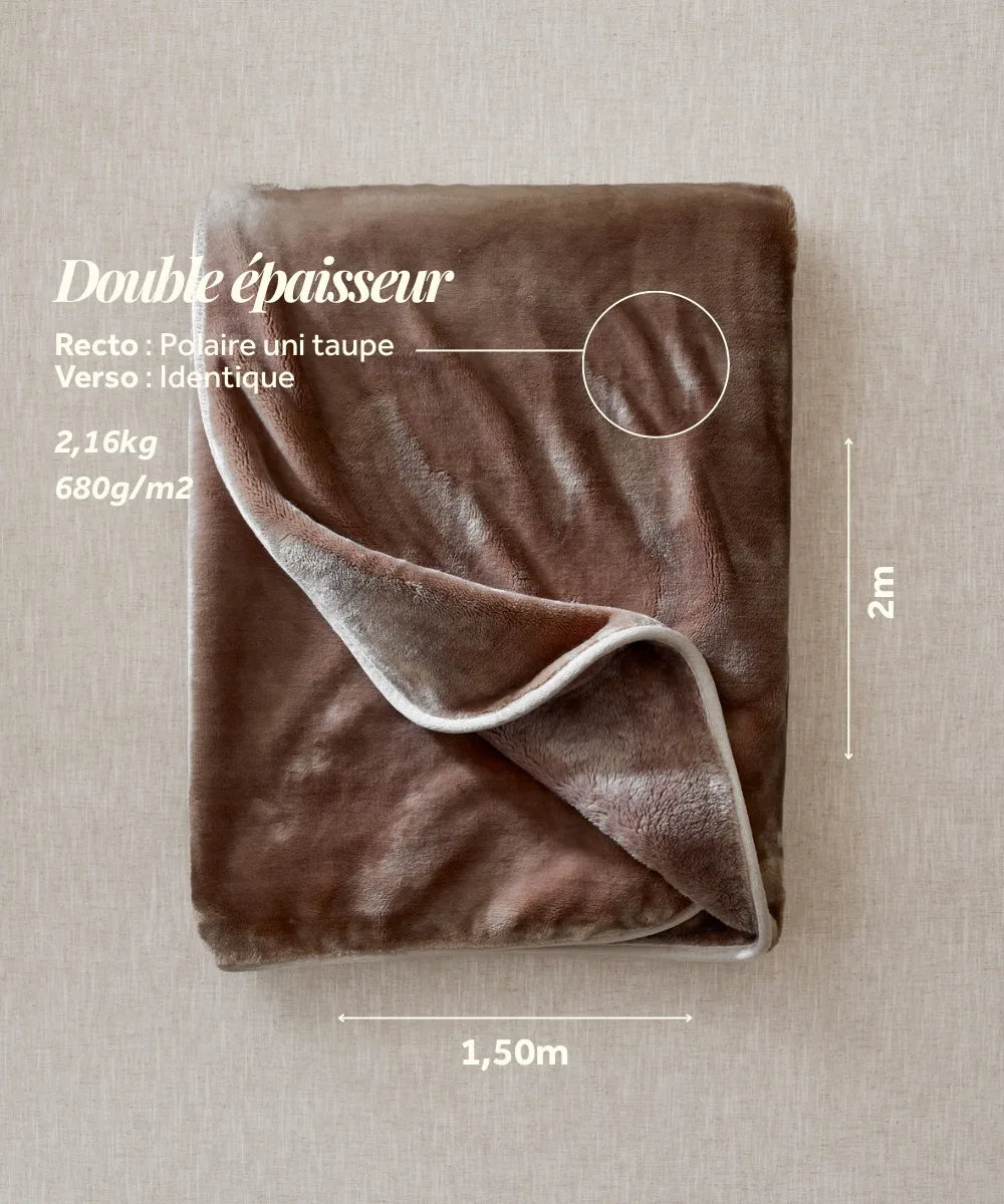 Plaid Polaire Cosy - Taupe thumbnail 7