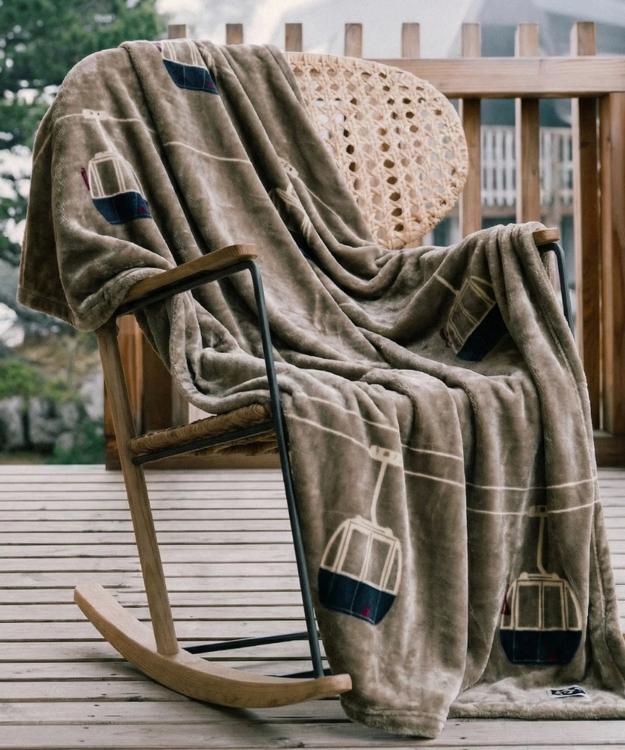 Fleece throw - Télécabine Taupe