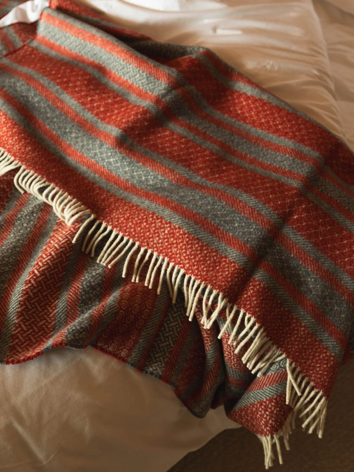 Plaid Baskische Wolle Rot