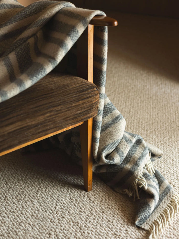 Plaid Wolle Erik Grau