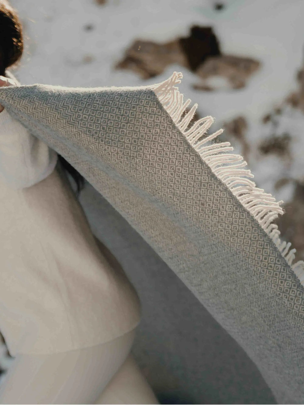 Plaid Laine Faux Unis Acétate WARO – maille douce acétate