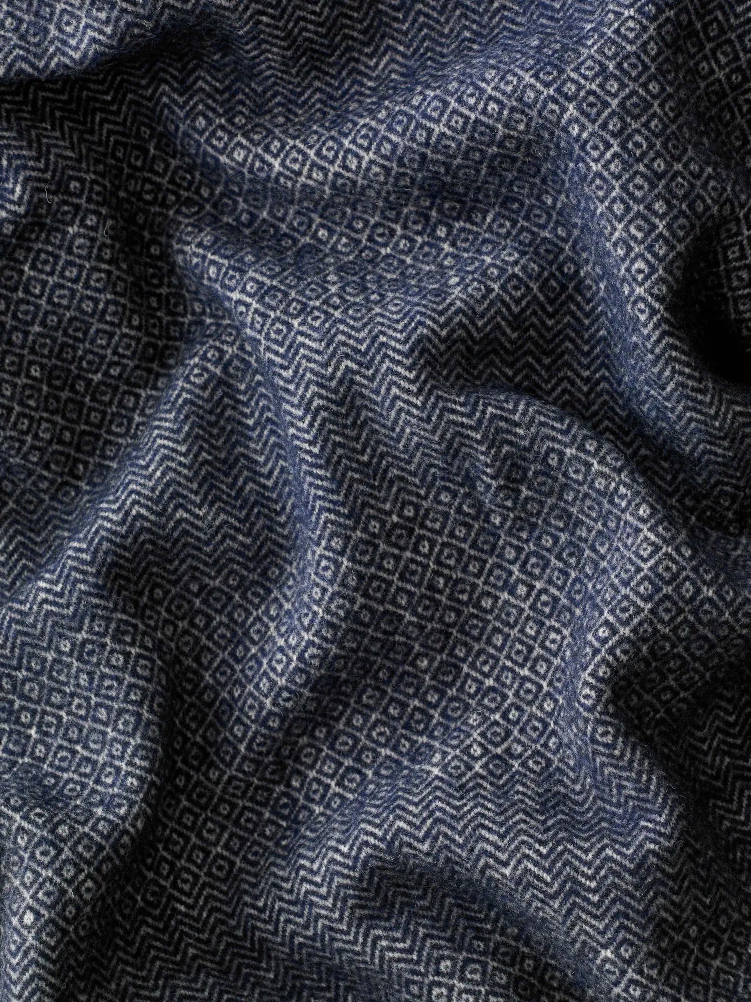 Plaid Wolle Unis Marine