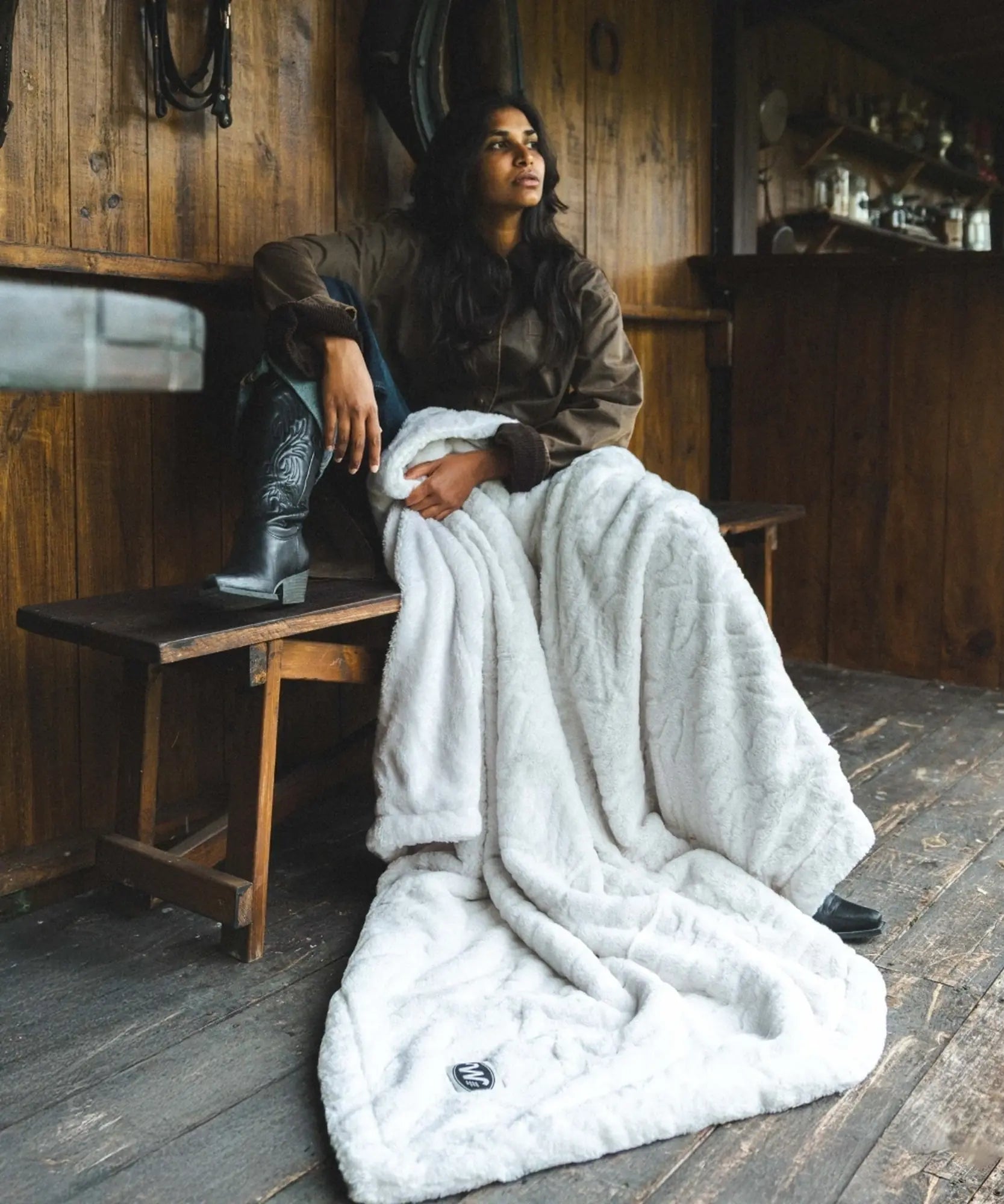 Plaid Ours Polaire blanc thumbnail 2