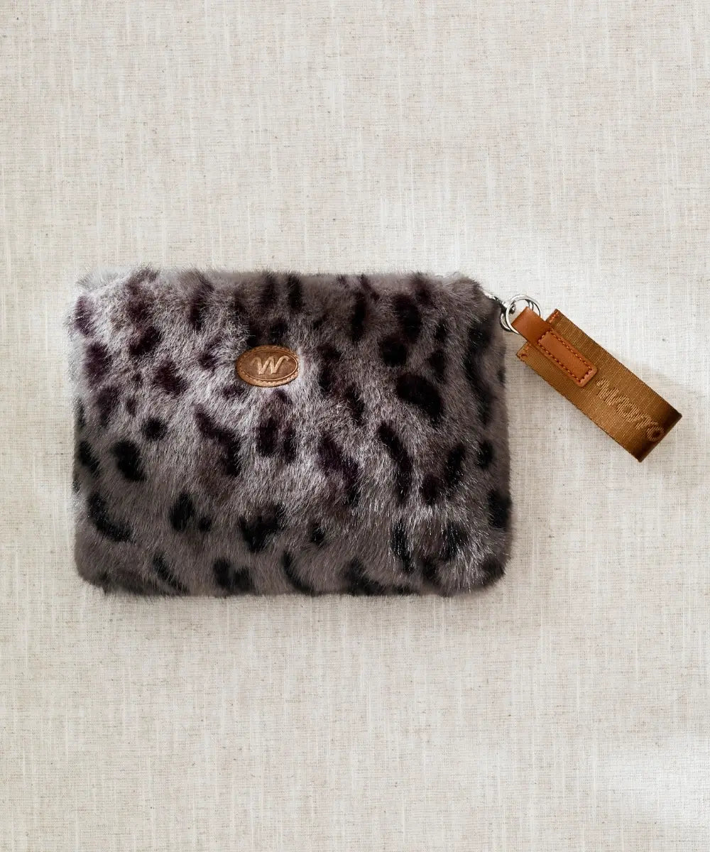 Leopard Grey Zipped Pouch thumbnail 1