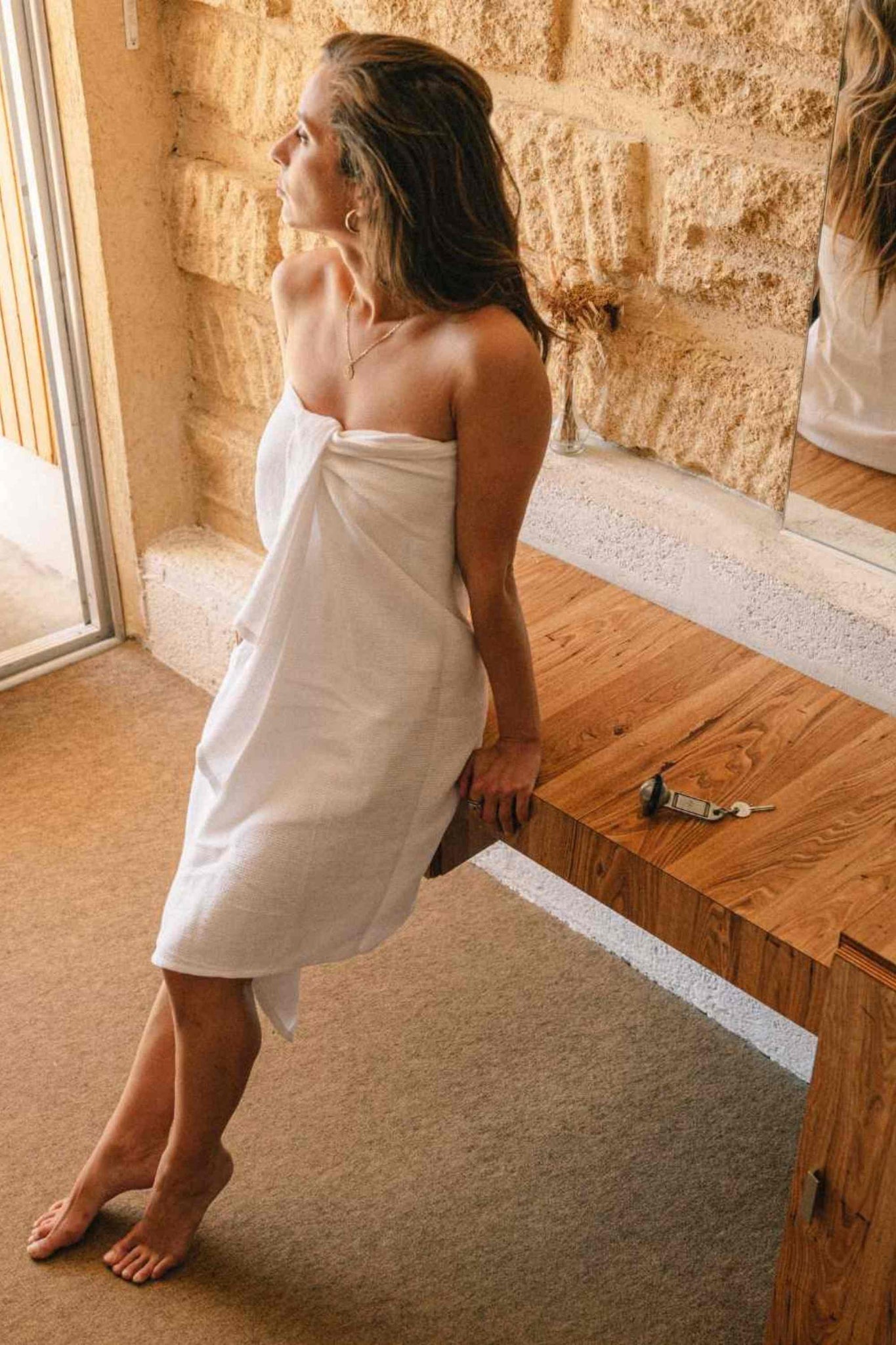 Serviette de bain Blanche thumbnail 2