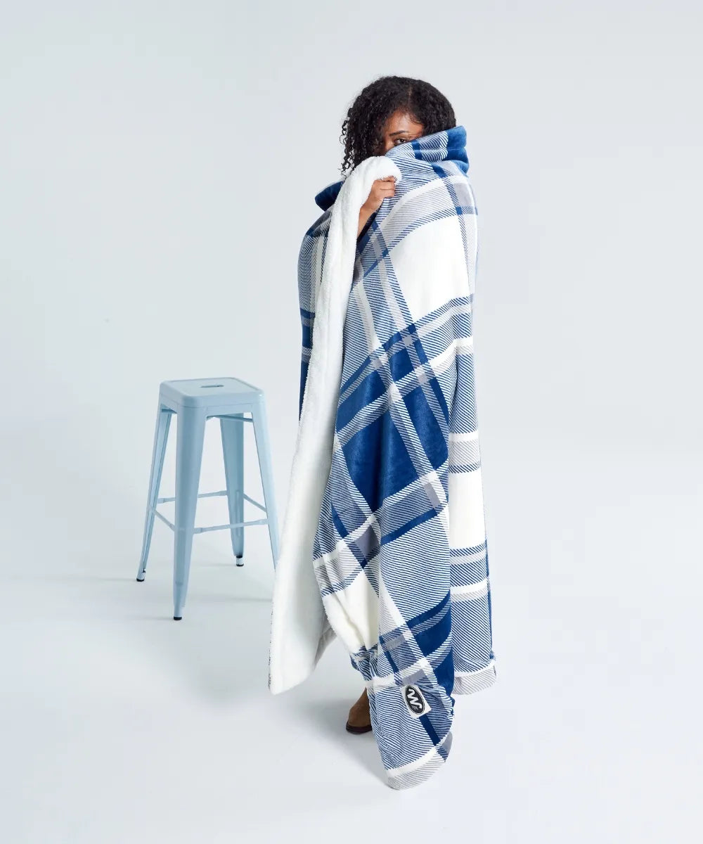 Plaid polaire - Tartan Bleu thumbnail 8