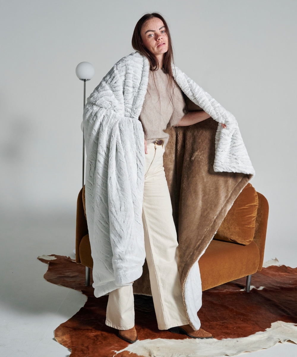 Fleece throw - Tigre beige thumbnail 7