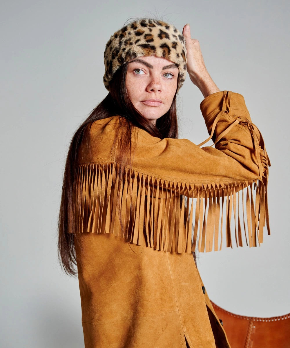 Fur Headband - Leopard