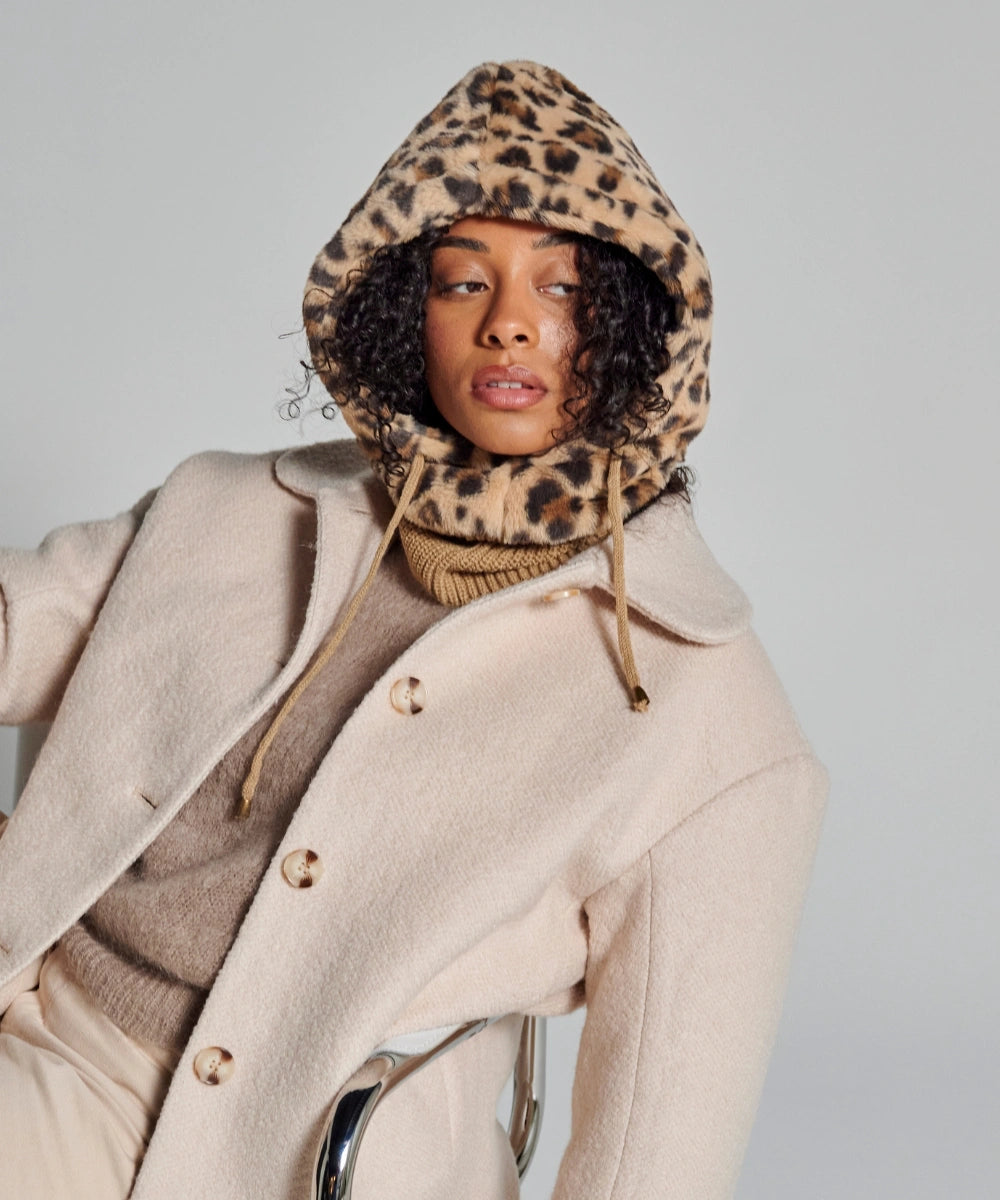 Cagoule fausse fourrure waro marron pour un look stylé