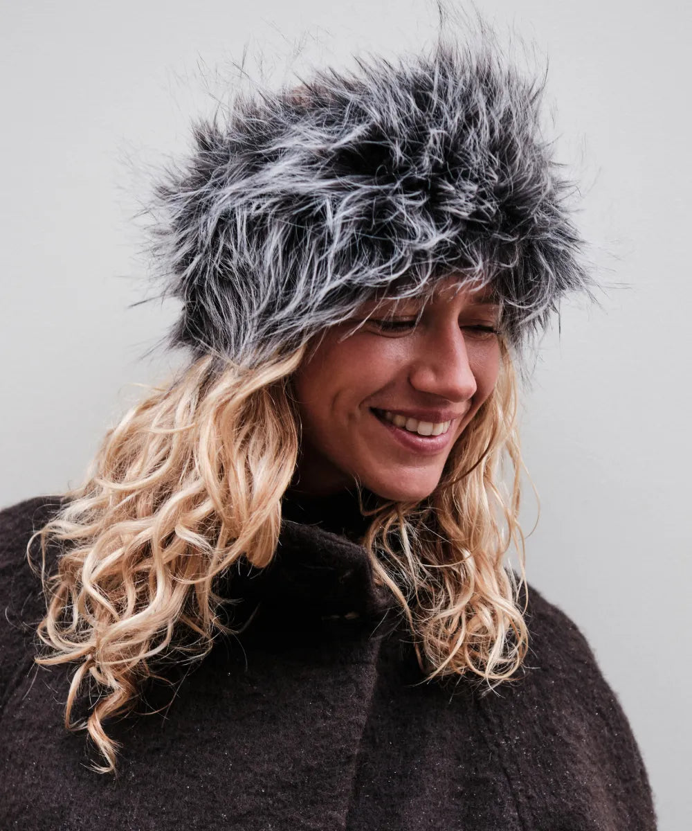 Fur headband - Léopard Gris thumbnail 2