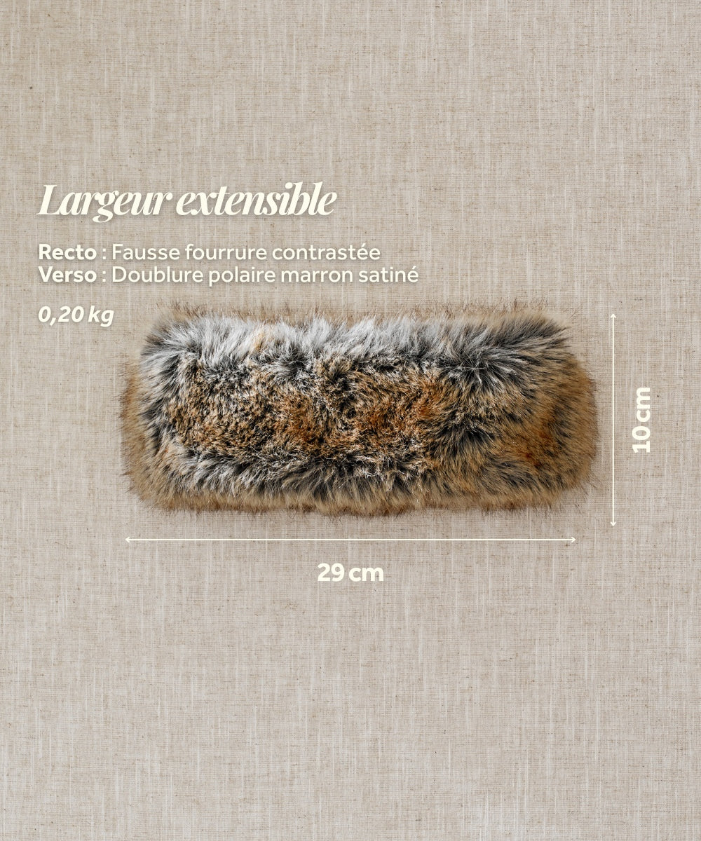 Bandeau Fourrure - Marron contrasté thumbnail 5