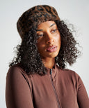 bandeau fourrure leopard marron fonce