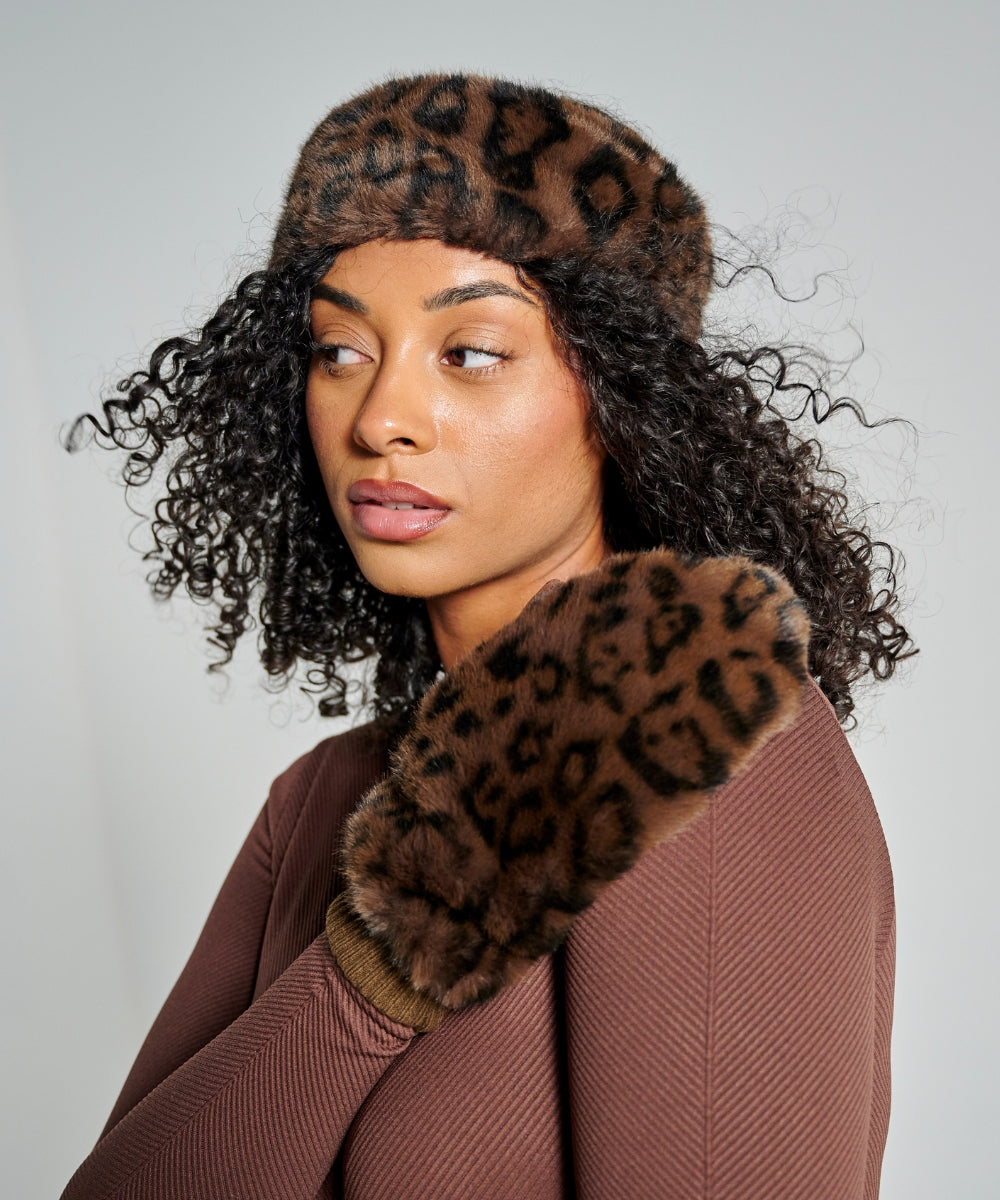 عصابة رأس من الفراء - نمر داكن thumbnail 2